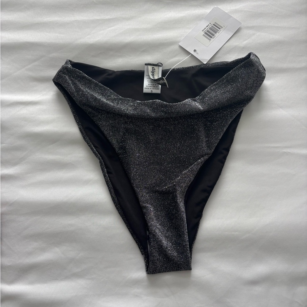 Dippin' Daisy's Shimmering Black Bikini Bottom NWT